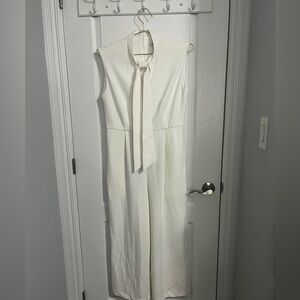 Calvin Klein White Tie-Neck Jumpsuit